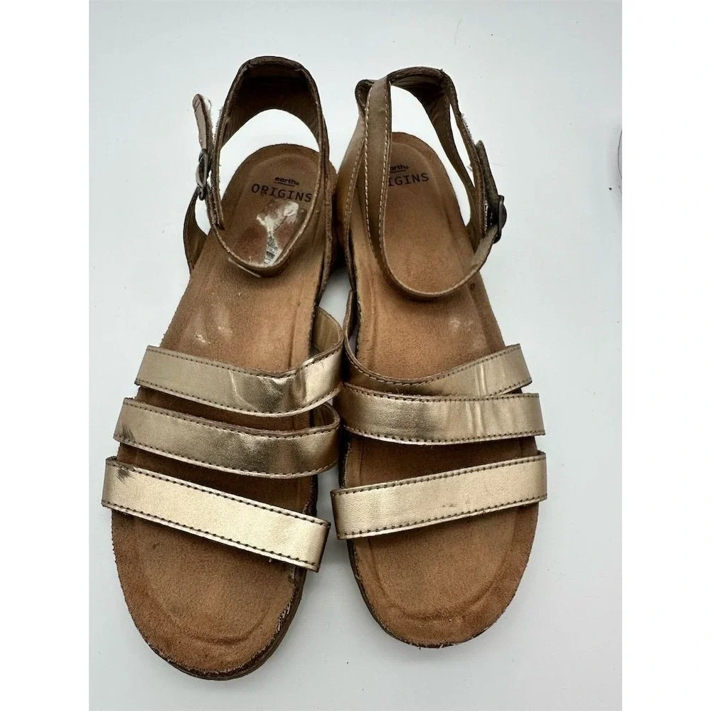 Earth Origins Leesa Women's Silver Ankle Strap Sandals Size 8‎ Casual